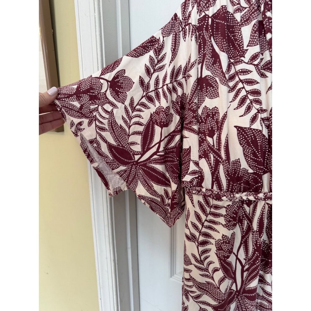 Soma Soft Jersey Caftan Midi Short Sleeve Tropical Dress Size Large NWT - Picture 10 of 15